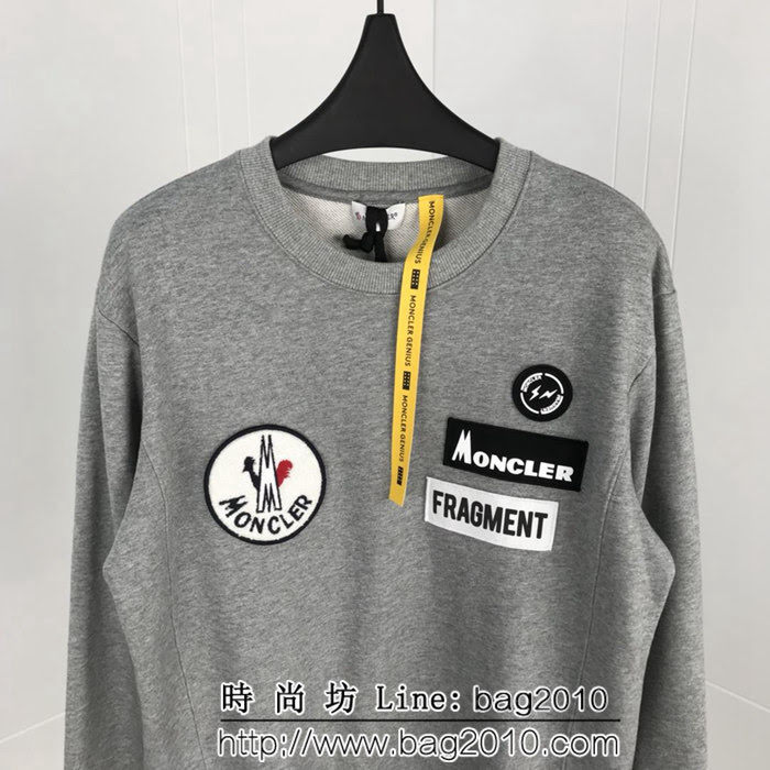 MONCLER蒙口X Fragment18SS蒙口藤原浩閃電限定款 雙LOGO毛巾布刺繡 Backstag男款衛衣 ydi1280